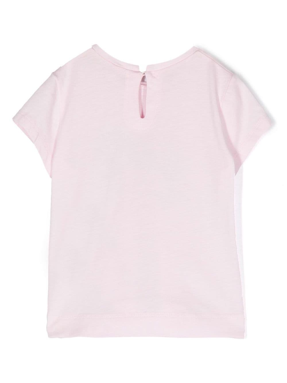 Shop Monnalisa Floral-print Cotton Top In Pink