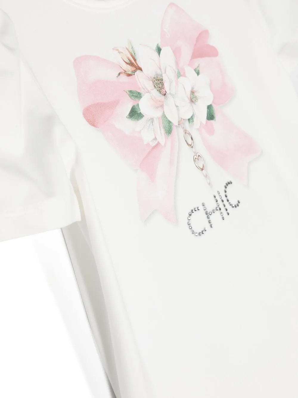 Monnalisa T-Shirt mit verziertem "Chic"-Print | Tops | Image 3