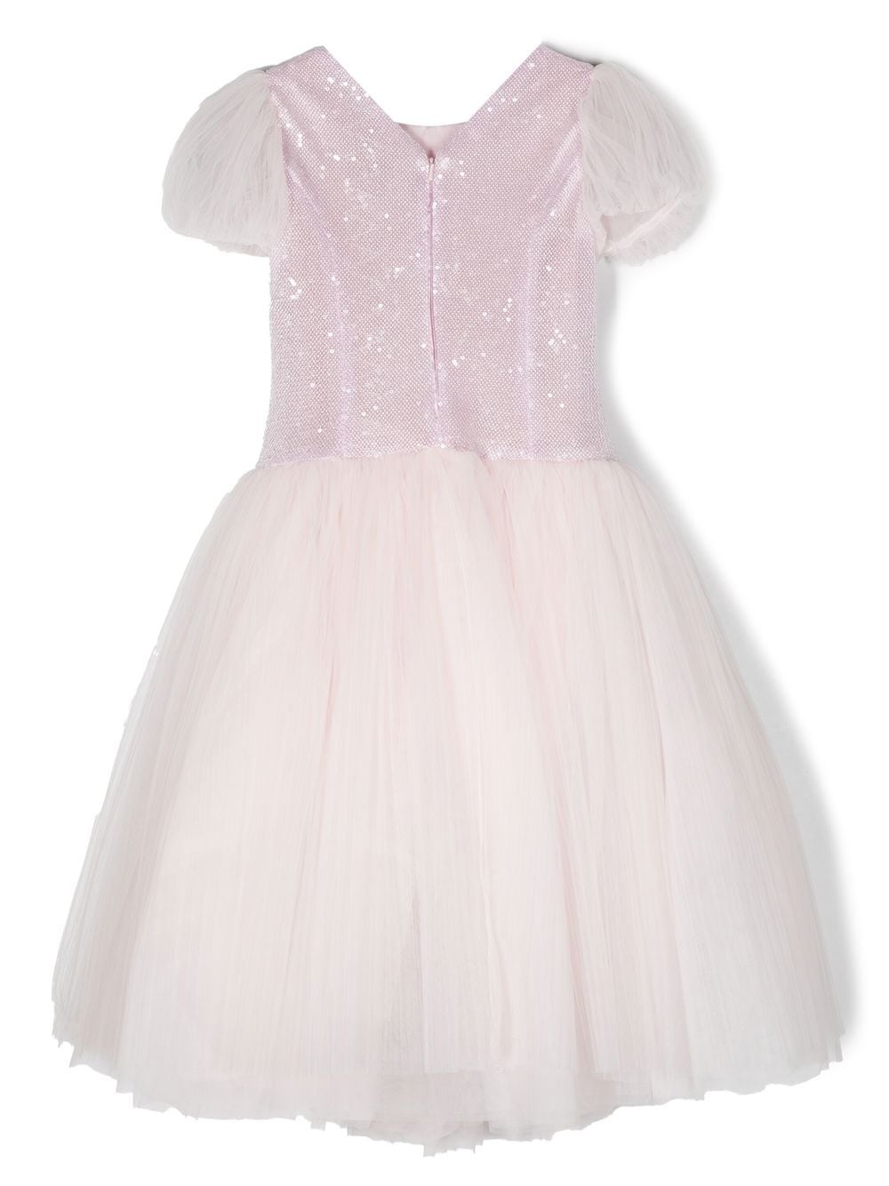 Shop Monnalisa Sequin-embellished Tulle Gown In Pink