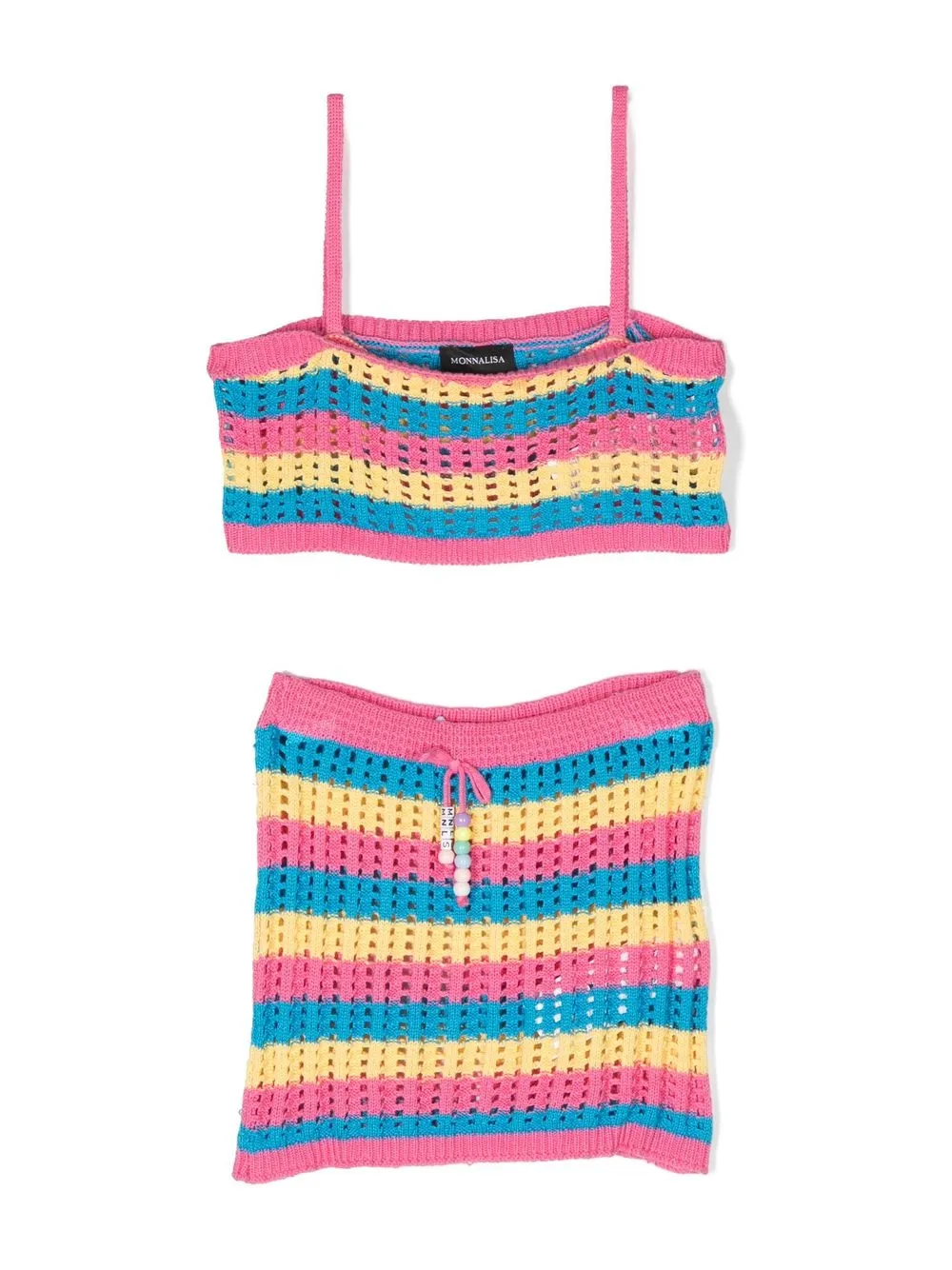 Monnalisa Kids' Crochet Beach Set In Pink