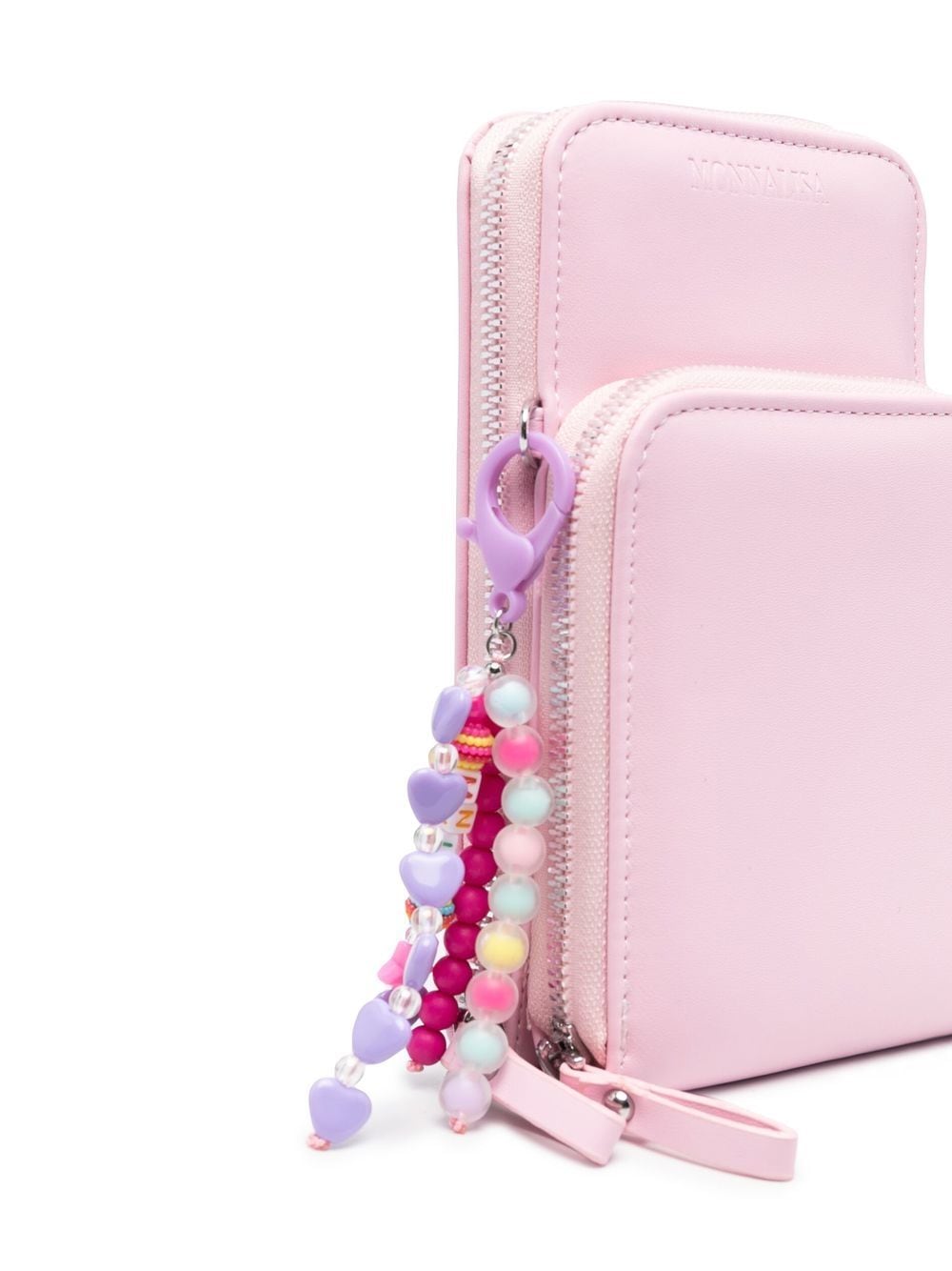 Shop Monnalisa Tassel Detail Logo-debossed Crossbody Bag In Pink