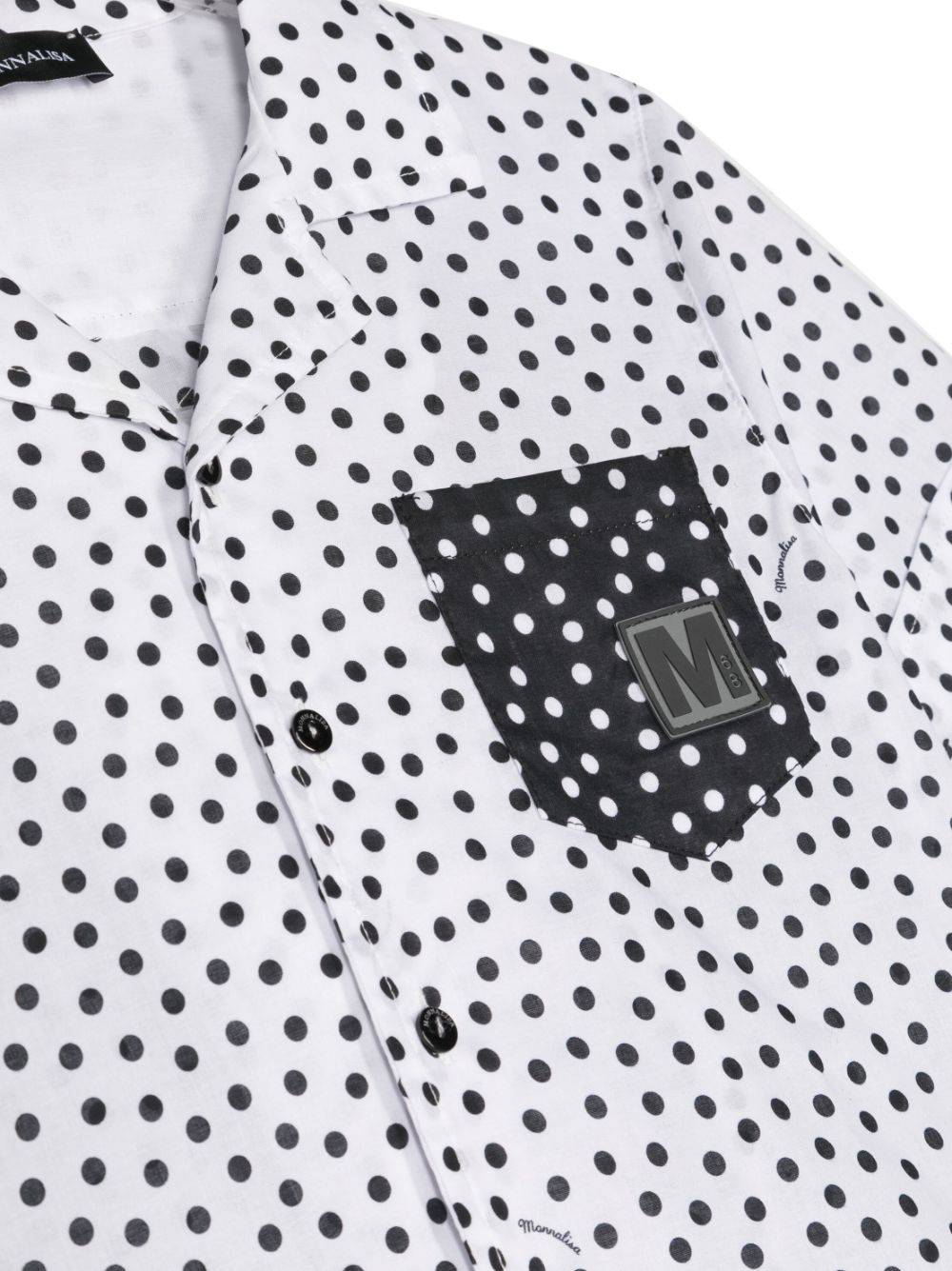 MONNALISA POLKA DOT-PRINT COTTON SHIRT 