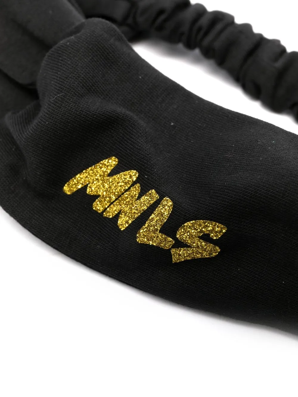 Monnalisa Hoofdband met glitter-logo - Zwart