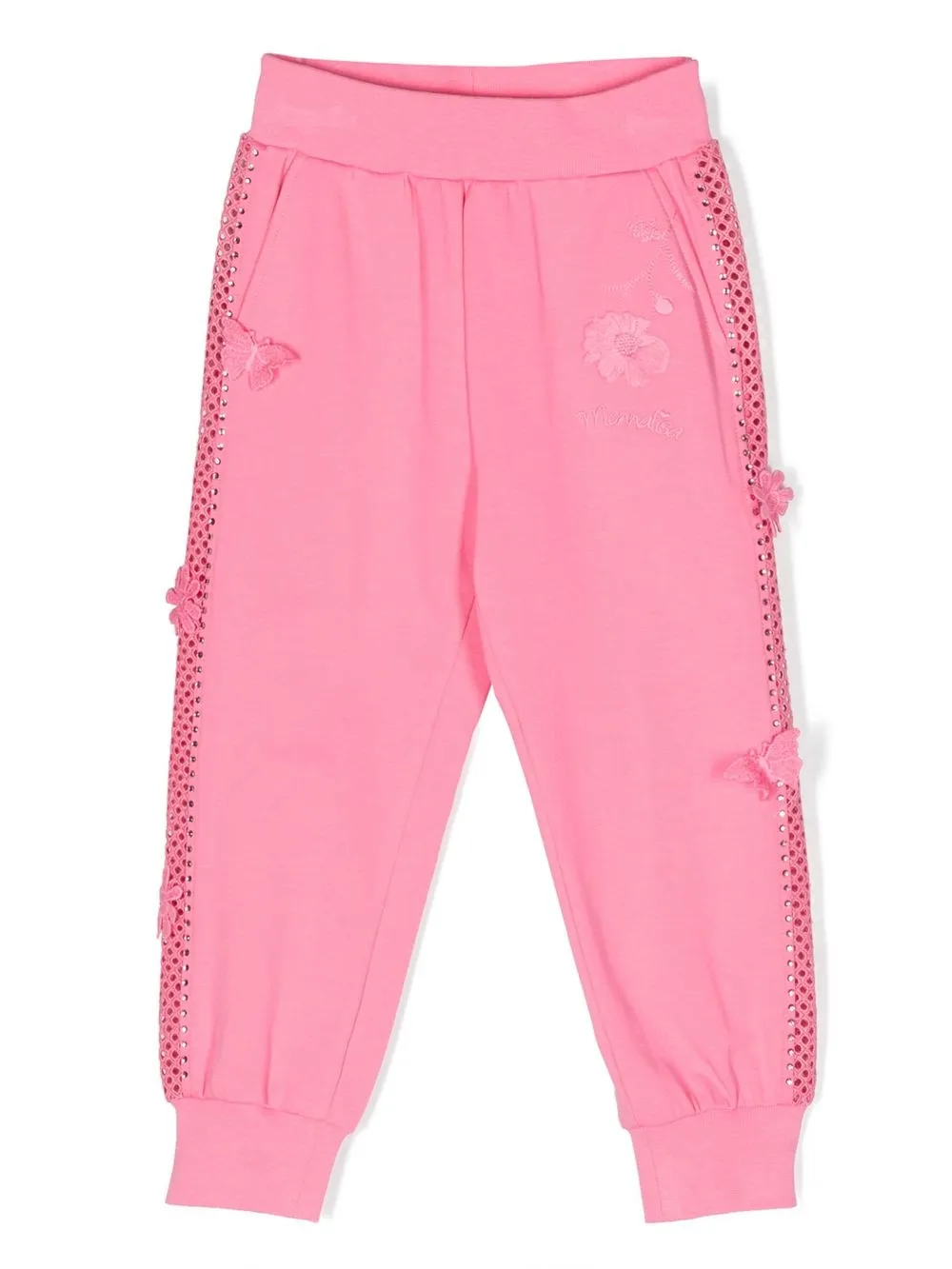 

Monnalisa rhinestone-embellished track-pants - Pink