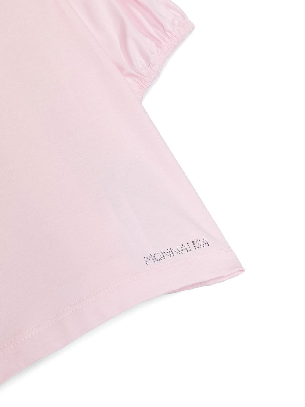 Shop Monnalisa Rhinestone-logo Detail T-shirt In Pink