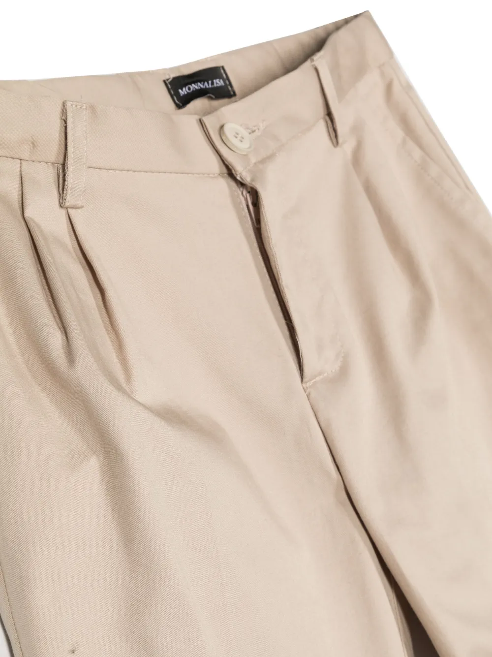 Monnalisa Contrasting Logo-detail Smart Trousers In Neutrals
