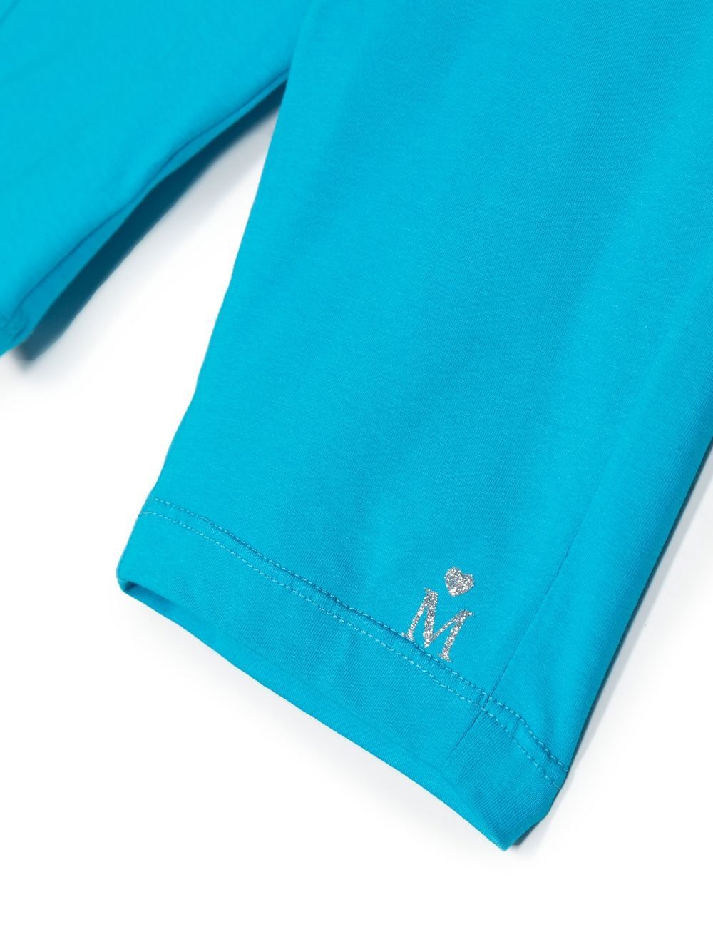 Shop Monnalisa Glitter-logo Detail Cycling Shorts In Blue