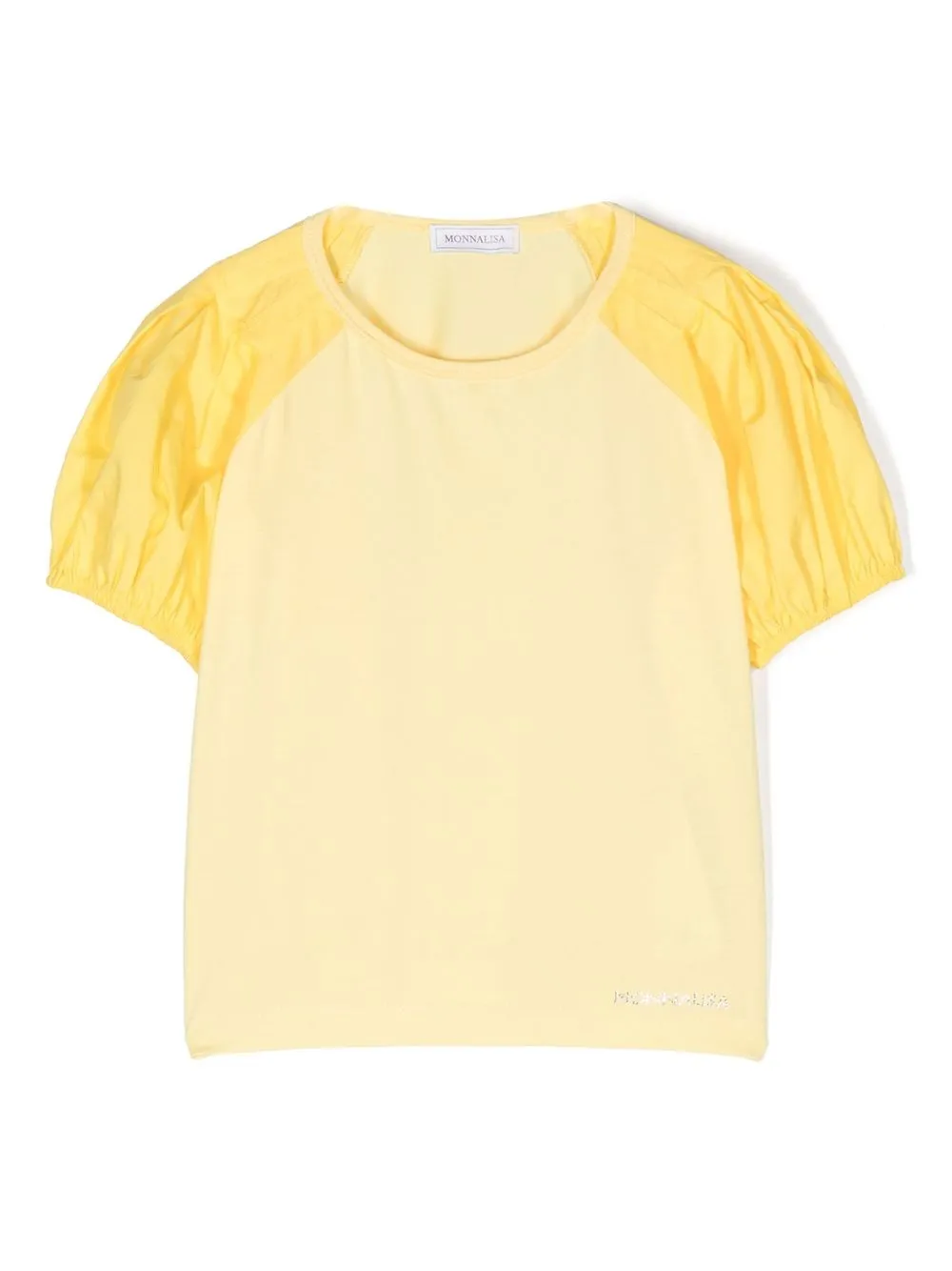 Monnalisa Kids' T-shirt Mit Strass-logo In Yellow