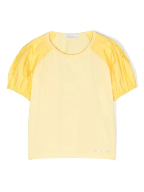 Monnalisa rhinestone-logo detail T-shirt