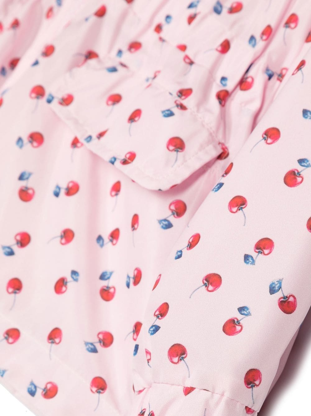 Shop Monnalisa Cherry-print Cotton Jacket In Pink