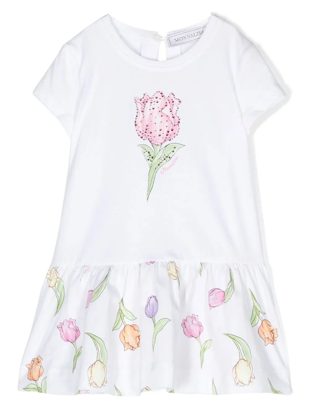 

Monnalisa floral-print T-shirt dress - White