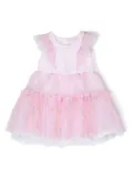 Monnalisa floral-print tulle dress - Pink