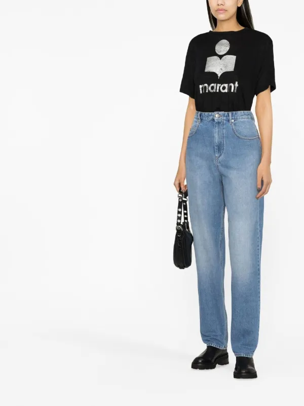 デニム・ジーパン Marant Etoile Jeans Corsy Corsy high-rise tapered jeans in blue - Marant Etoile