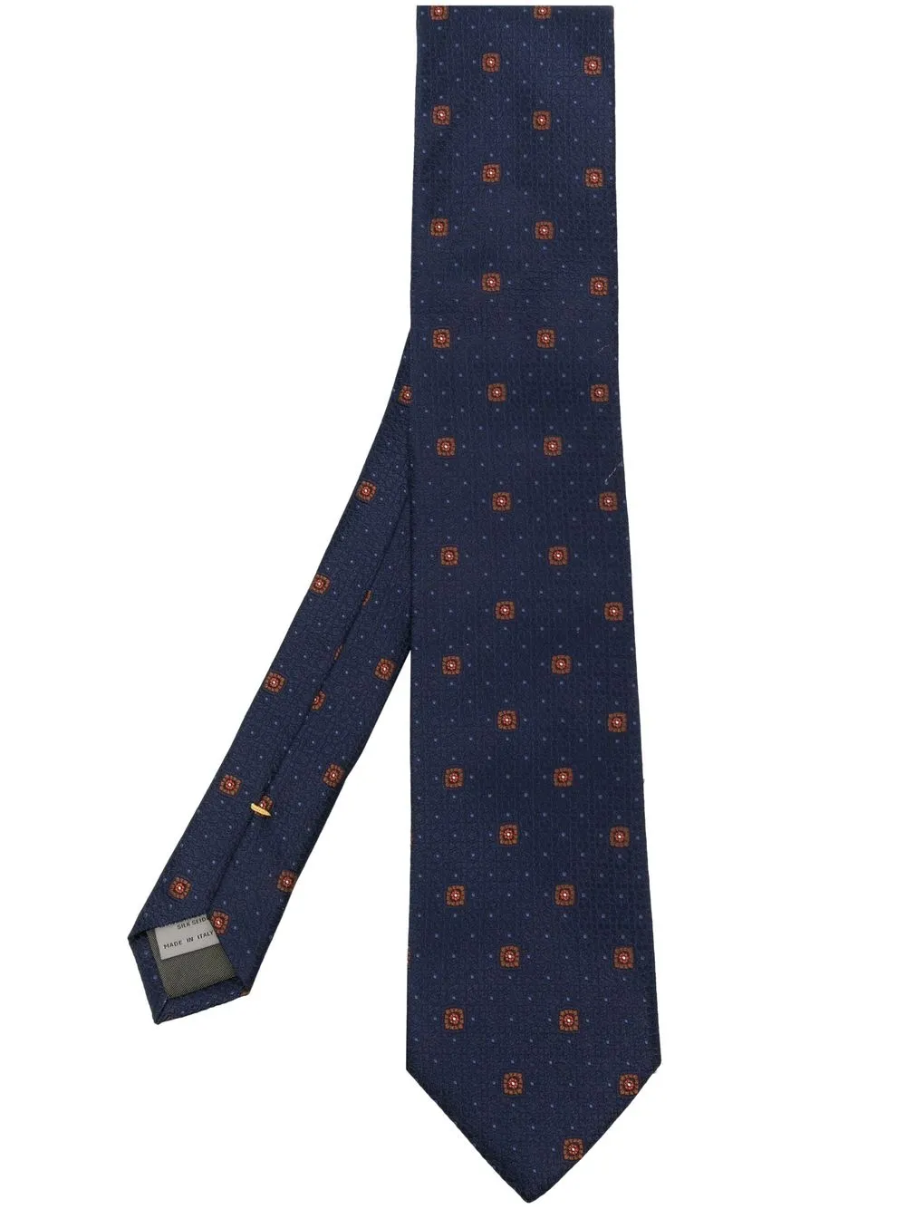 

Canali patterned-jacquard silk tie - Blue