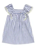 Patachou striped cotton dress - White