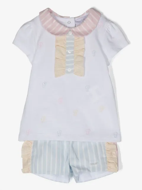 Patachou ruffle-trim detail set