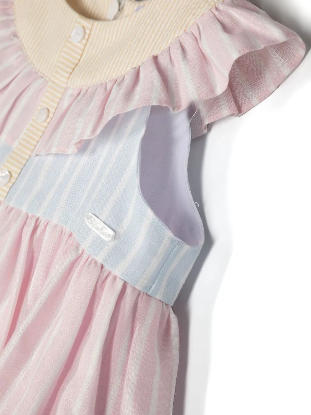 Patachou Stripe-print Sleeveless Dress In Pink