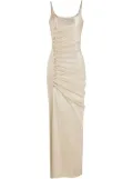 Rabanne button-embellished ruched maxi dress - Gold