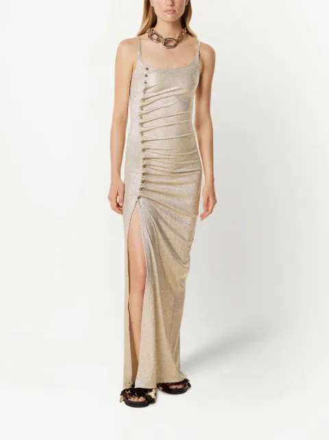 Rabanne button-embellished ruched maxi dress 23PJRO522VI0261 - 1