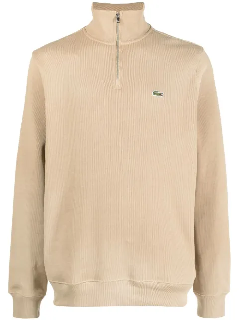 Lacoste embroidered-logo half-zip sweater
