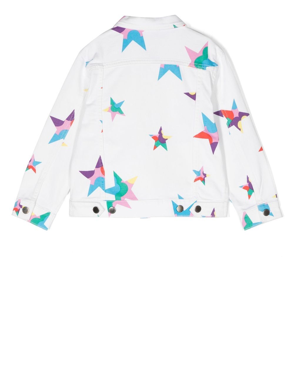 Shop Stella Mccartney Star-print Denim Jacket In 白色
