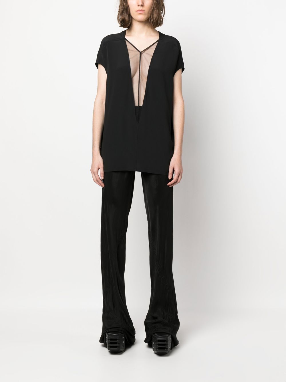 Rick Owens Top met V-hals - Zwart