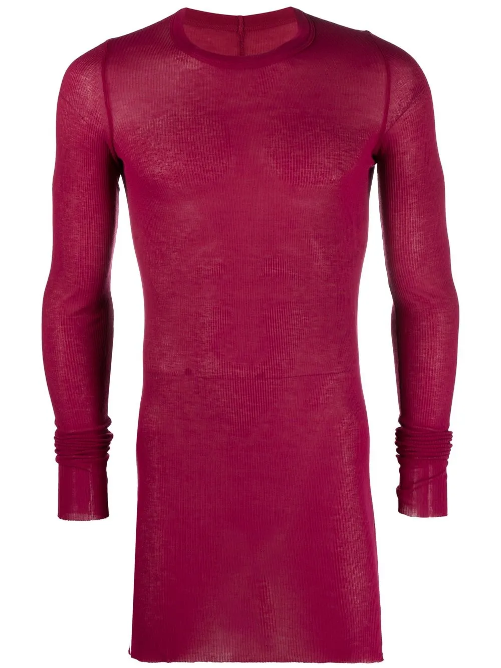 

Rick Owens ribbed longline long-sleeve top - Pink