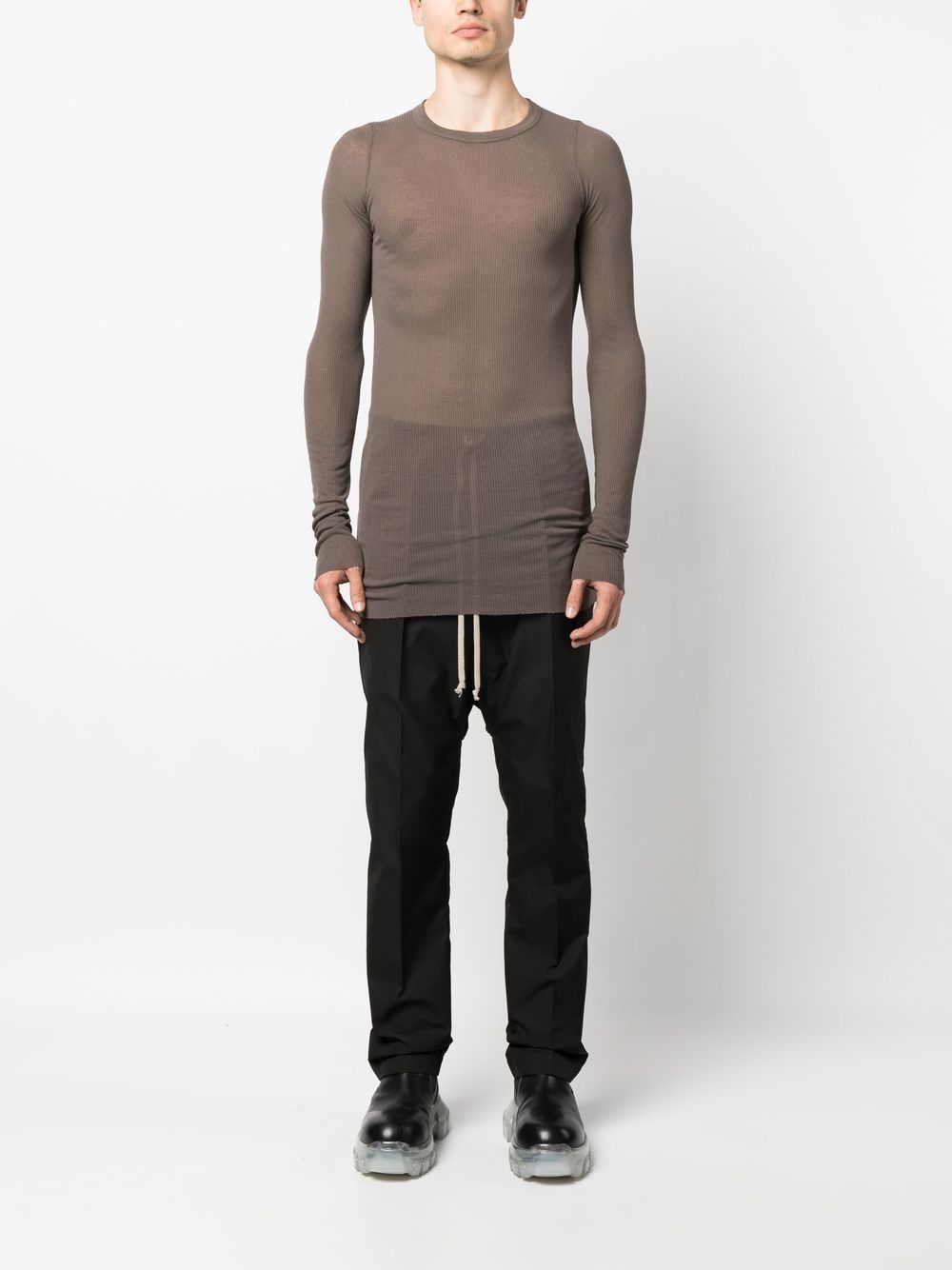 Rick Owens Geribbelde top - Bruin