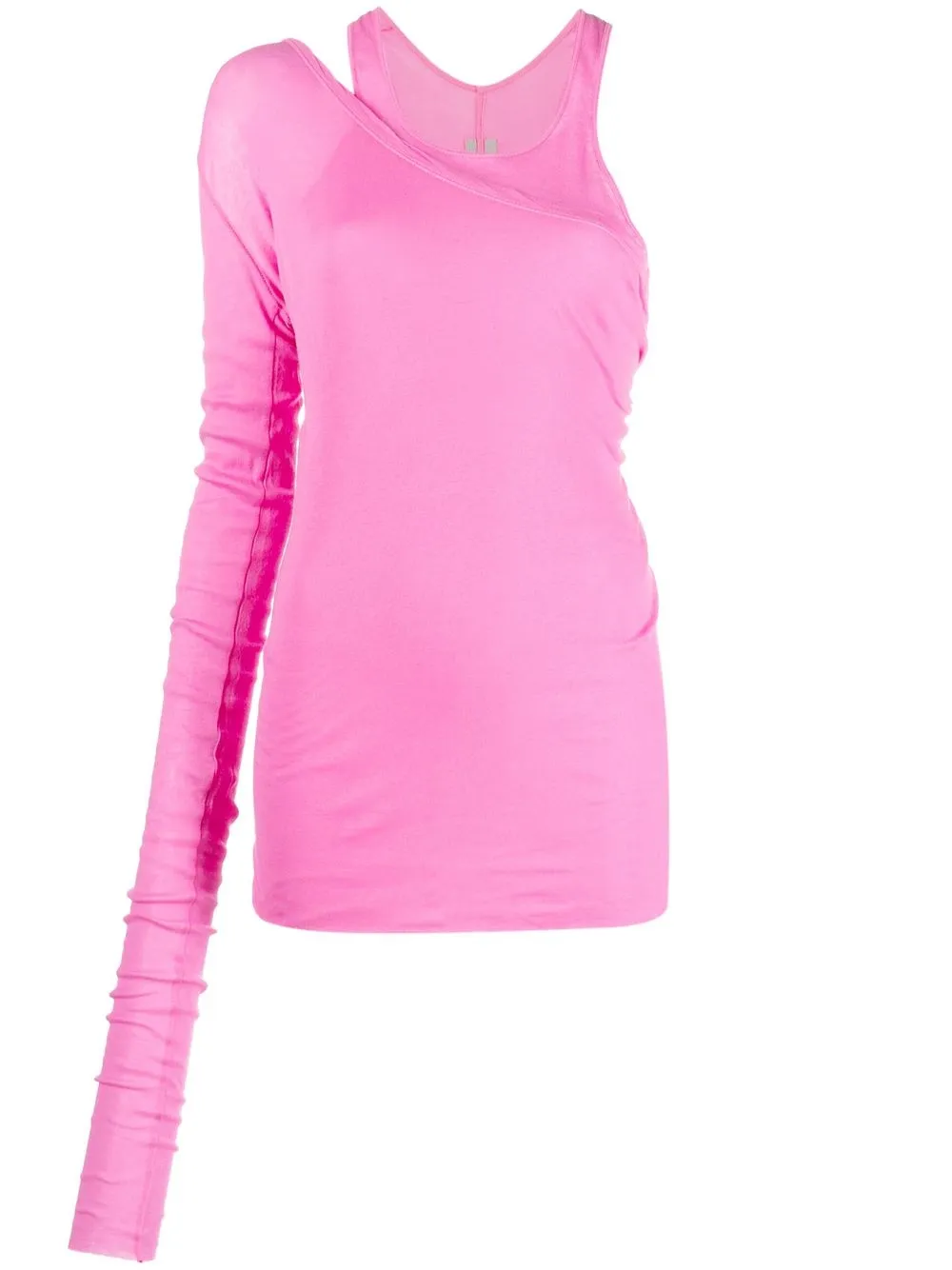 

Rick Owens Ziggy asymmetric-sleeve top - Pink