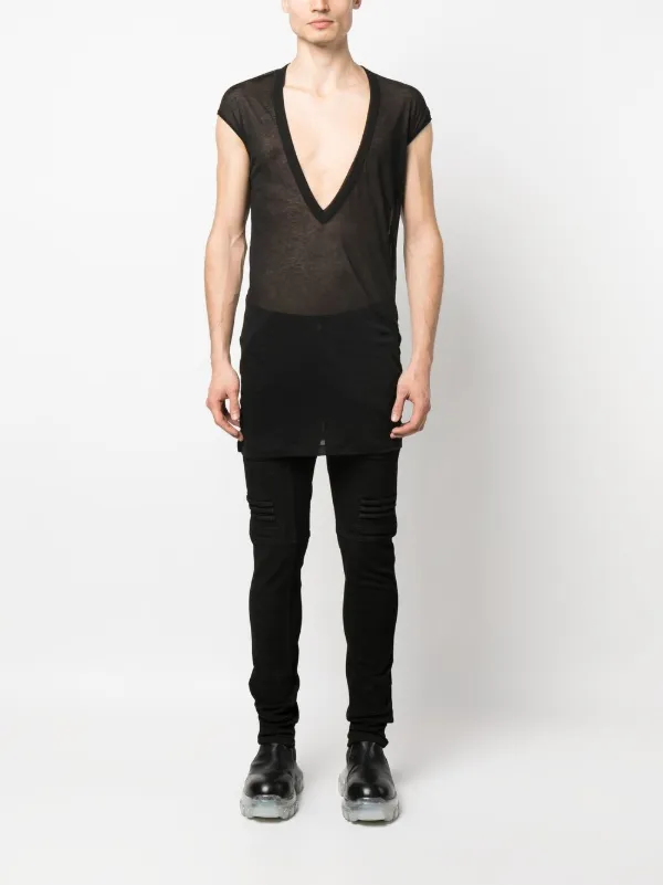 Rick Owens Dylan V-neck Longline T-shirt - Farfetch