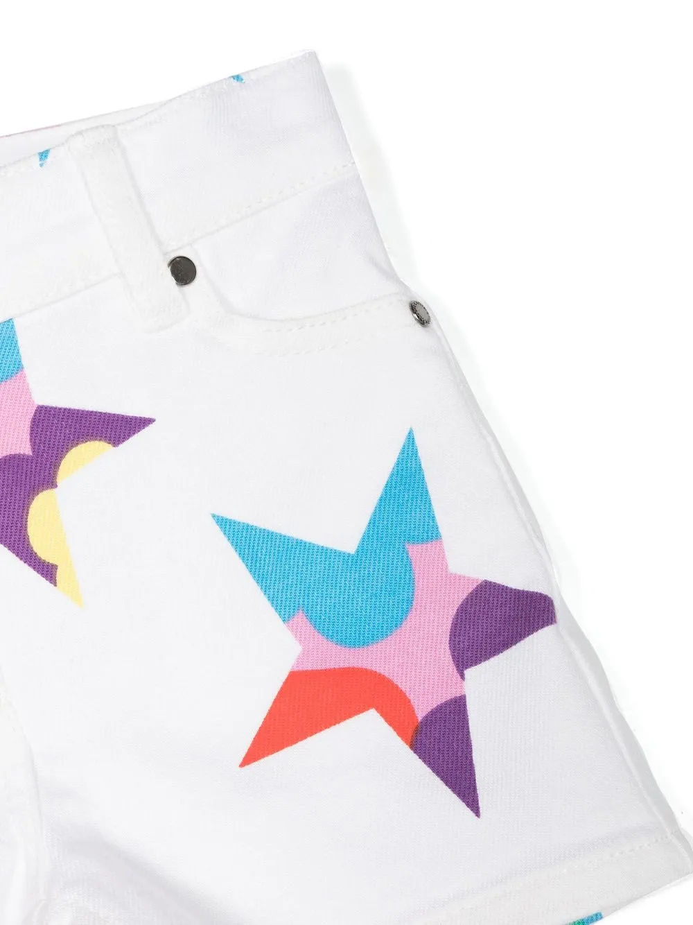 Shop Stella Mccartney Star-print Denim Shorts In White