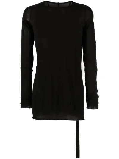 Rick Owens long-sleeved cotton T-shirt black | MODES