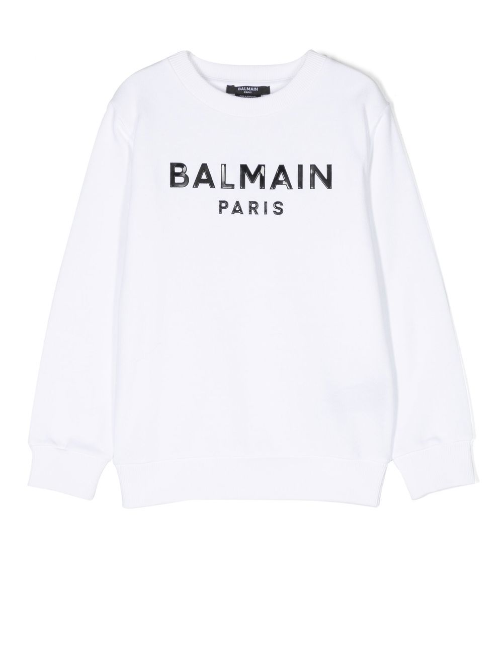 Shop Balmain Logo-print Sweatshirt In White