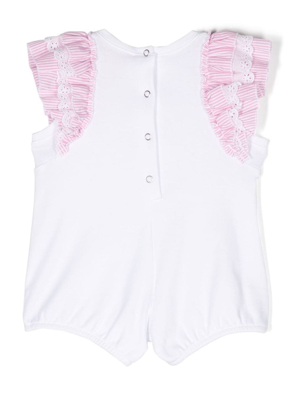 Monnalisa embroidered-logo ruffled shorties - Wit