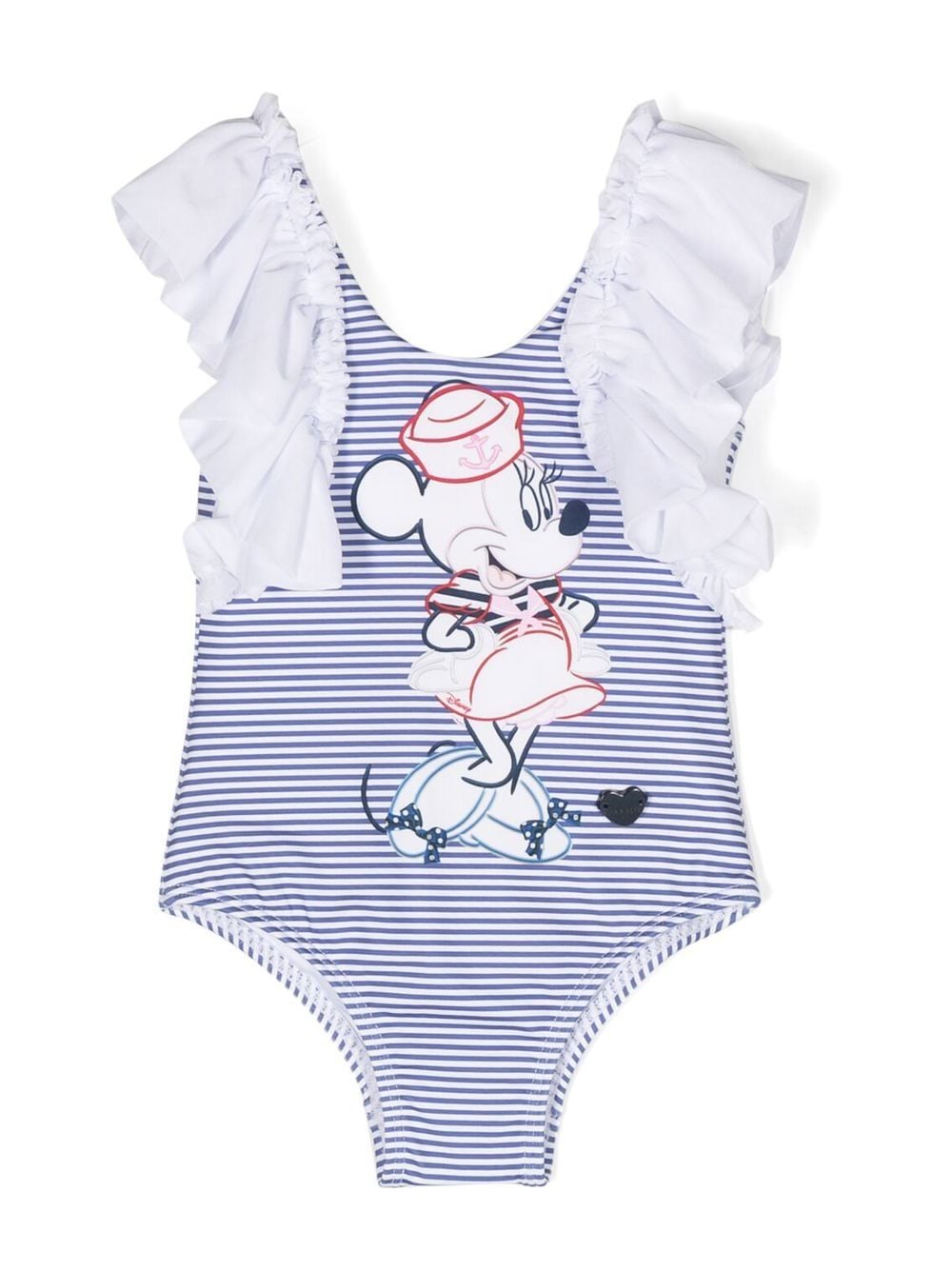 Shop Monnalisa Minnie Mouse Swimsuit In 白色