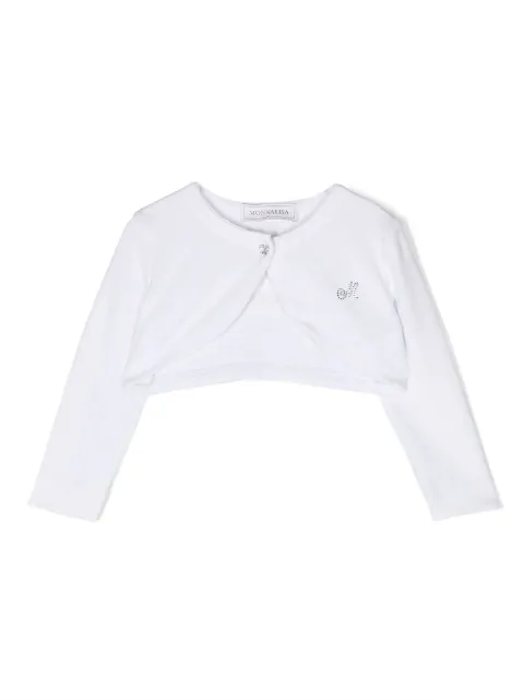 Monnalisa logo-embellished cropped cardigan