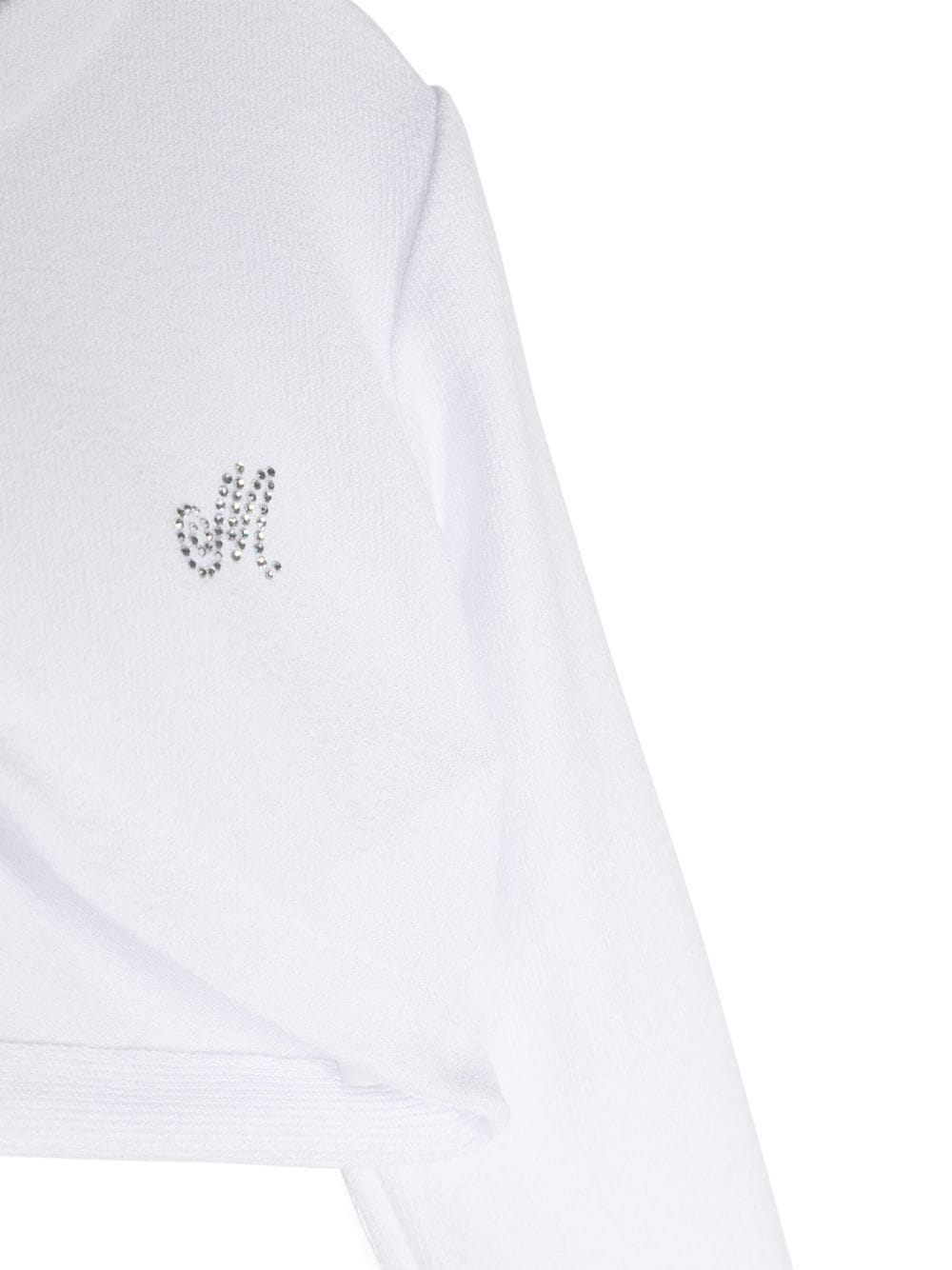 Shop Monnalisa Logo-embellished Cropped Cardigan In Weiss
