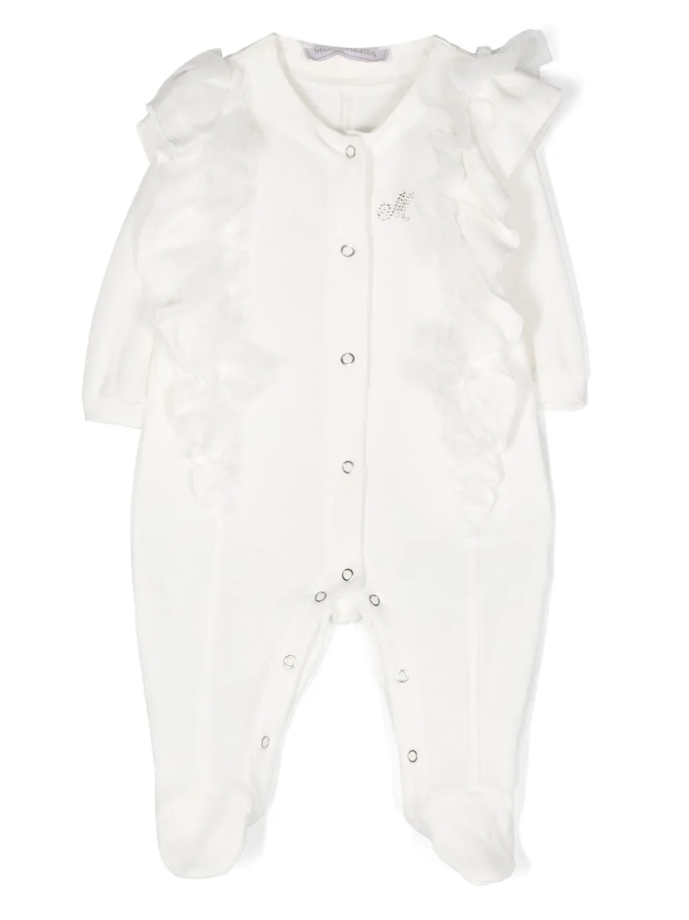 

Monnalisa rhinestone ruflled pajamas - Blanco