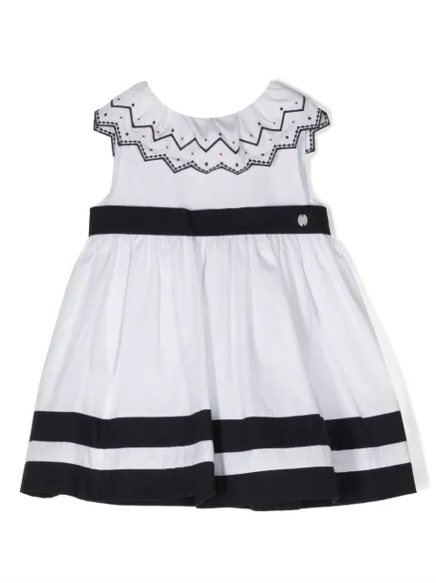 Patachou zigzag-embroidered sleeveless dress