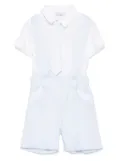 Patachou linen romper set - White