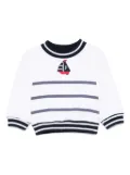 Patachou boat-embroidered sweater - White