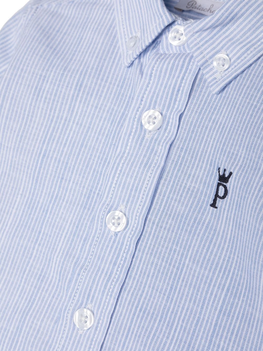 Shop Patachou Logo-embroidery Striped Shirt In Blue
