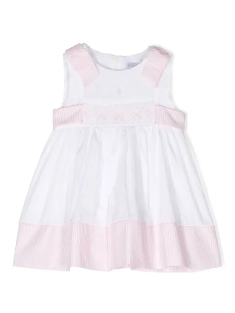 Patachou bow-embroidered smock-waist dress