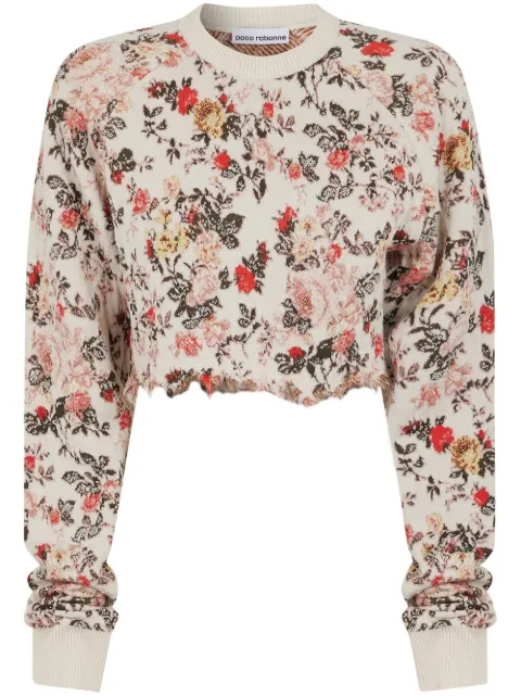 Rabanne sudadera corta con estampado floral 