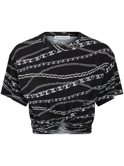 Rabanne chain-print cropped T-shirt