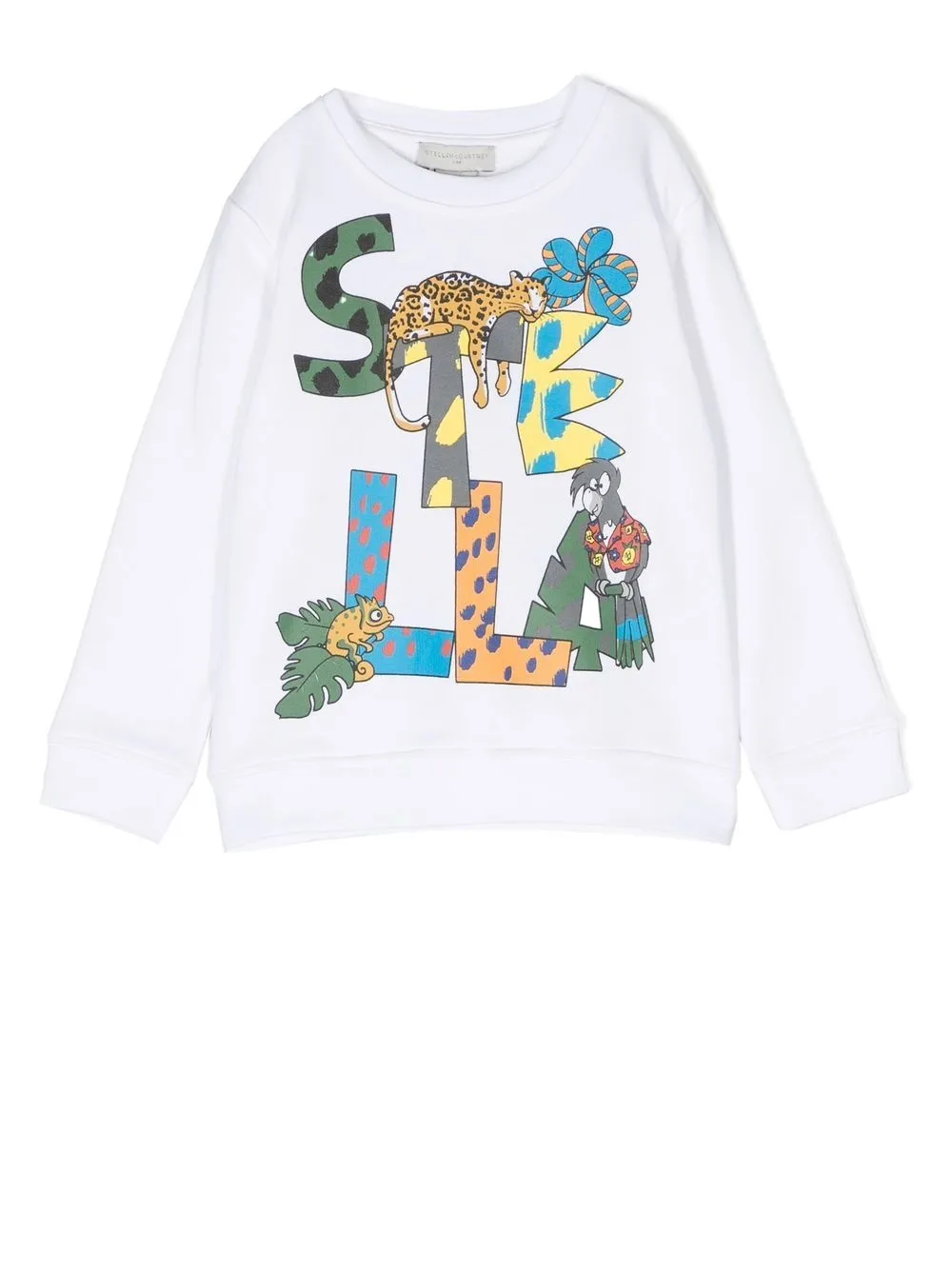 Stella Mccartney Animal Logo-print Cotton Sweatshirt In White