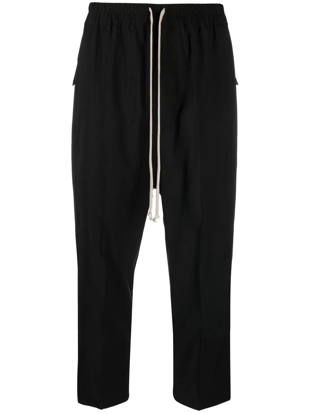 Rick Owens Astaires Cropped Drawstring Trousers In Grau