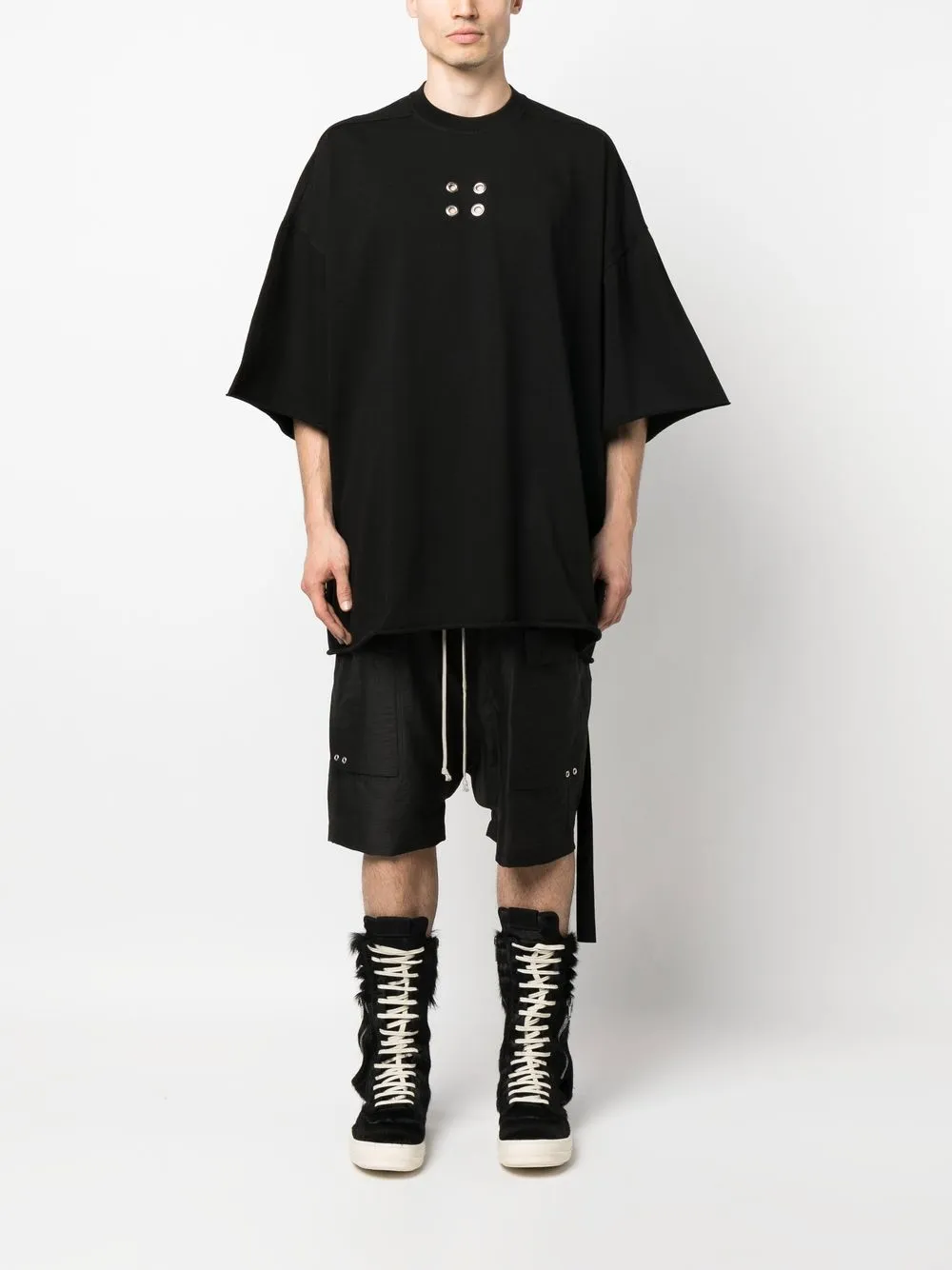 Rick Owens DRKSHDW T-shirt met ringlets - Zwart