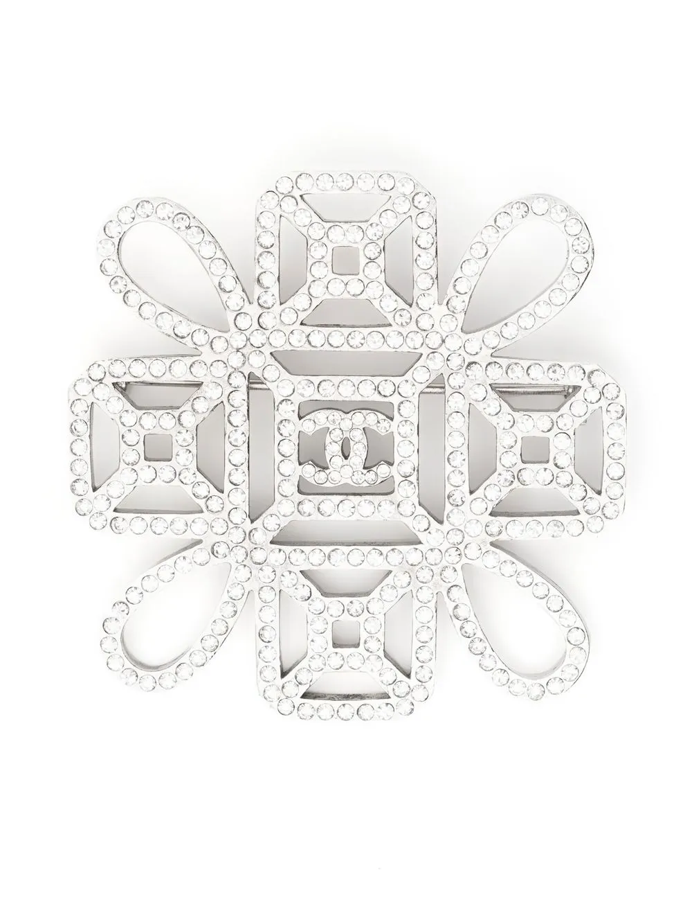 

CHANEL Pre-Owned 2017 crystal-embellished brooch - Silver