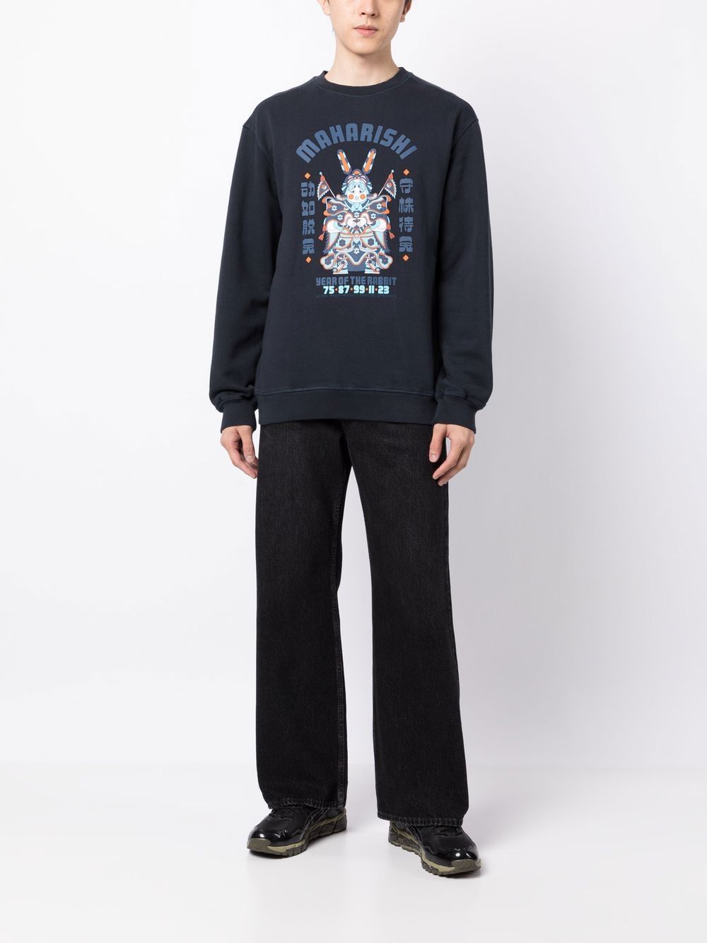 Maharishi Sweater met logoprint - Blauw